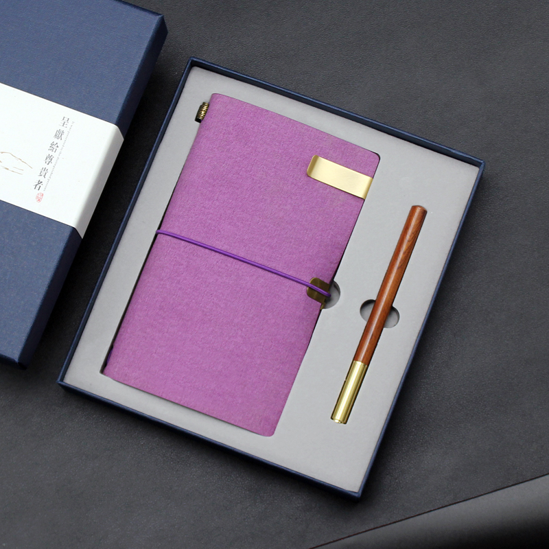 Customized Leather Stationery Diary Gift Box Luxury Fountain Pen Notebook Set T3-06 - Image 2