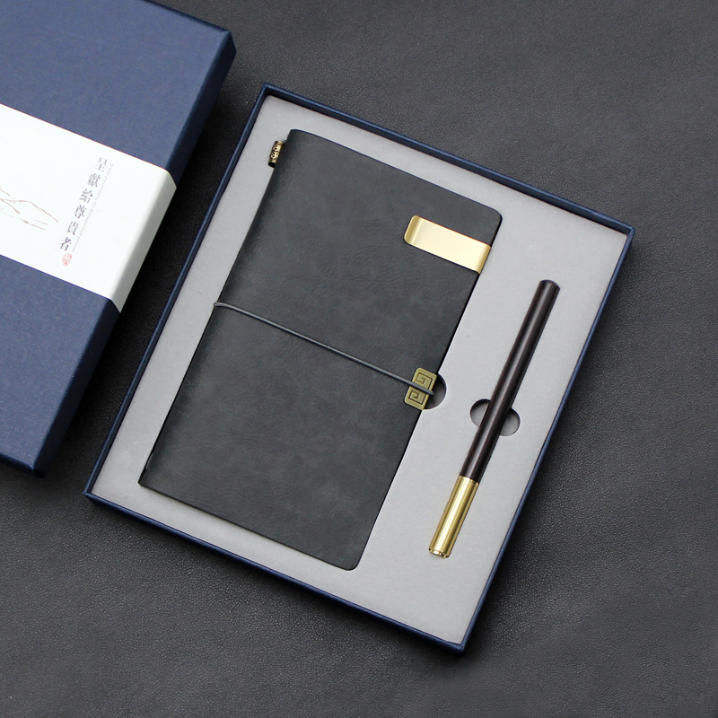 Customized Leather Stationery Diary Gift Box Luxury Fountain Pen Notebook Set T3-06 - Image 3