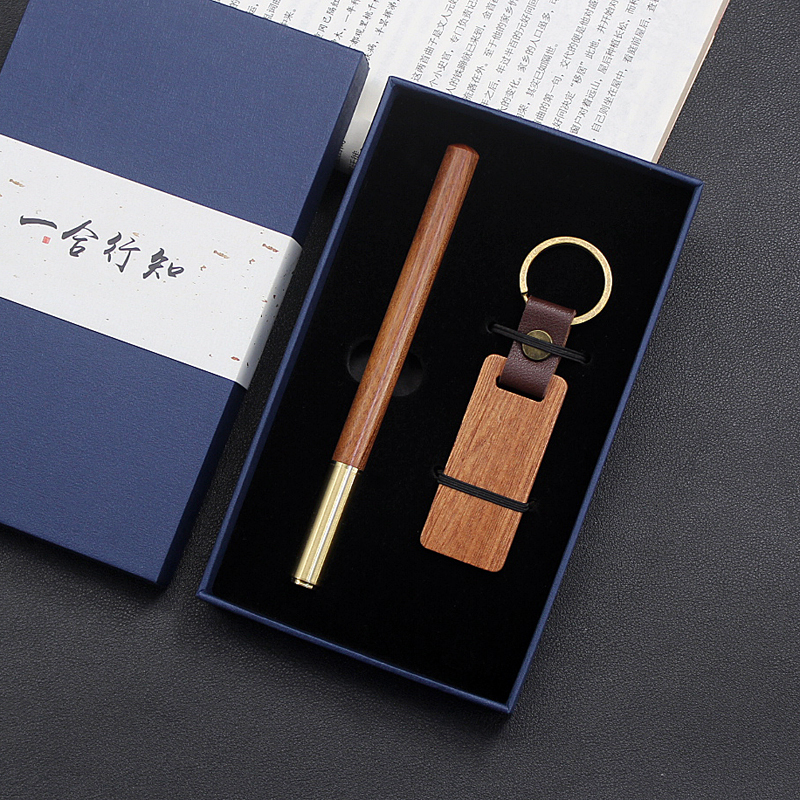 High End Rosewood Pen and Wood Keychain Set for Executive Gift Giving T2-03-9 - Image 2