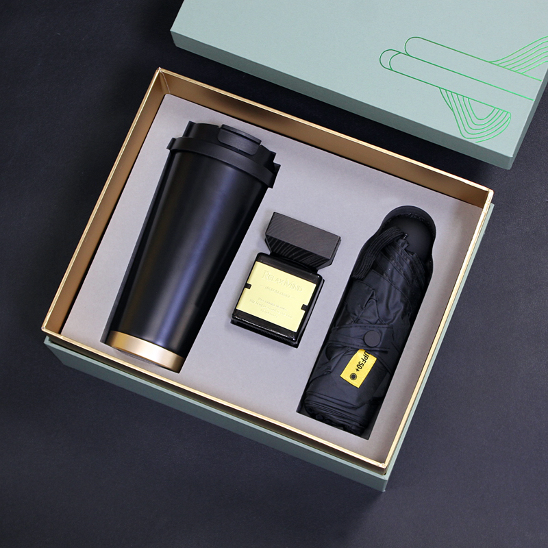Business Gift Box with Coffee Cup Multiple Fragrance Options and Umbrella T12-01