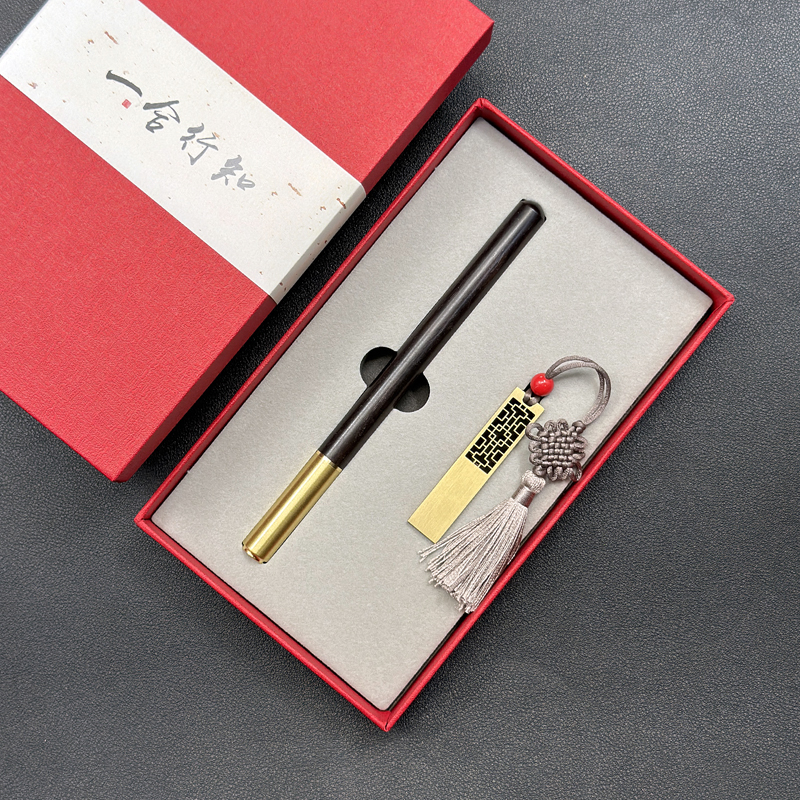 Exquisite Pen and Bronze Window Pattern USB Gift Box Set 16GB for Corporate T2-01 - Image 4