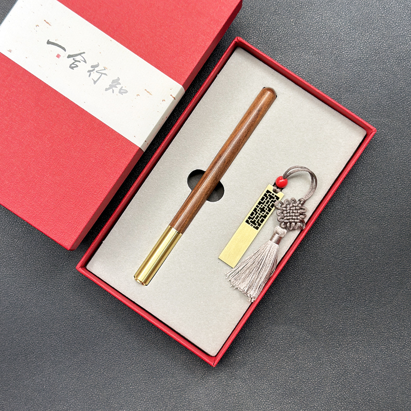 Exquisite Pen and Bronze Window Pattern USB Gift Box Set 16GB for Corporate T2-01 - Image 3