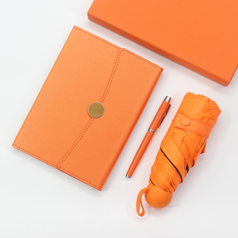 Customizable A5 Ring Notebook Set with Metal Pen and Portable Umbrella T9-02 - Image 4