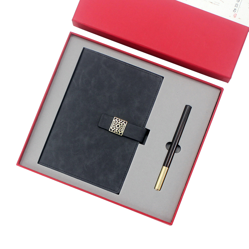 Soft Touch A5 Window Notebook and Pen Set Customizable Corporate Gift Box T4-07