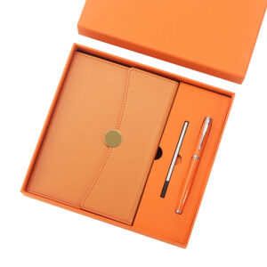 A5 Round Ring Notebook and Metal Pen Business Gift Set T8-03