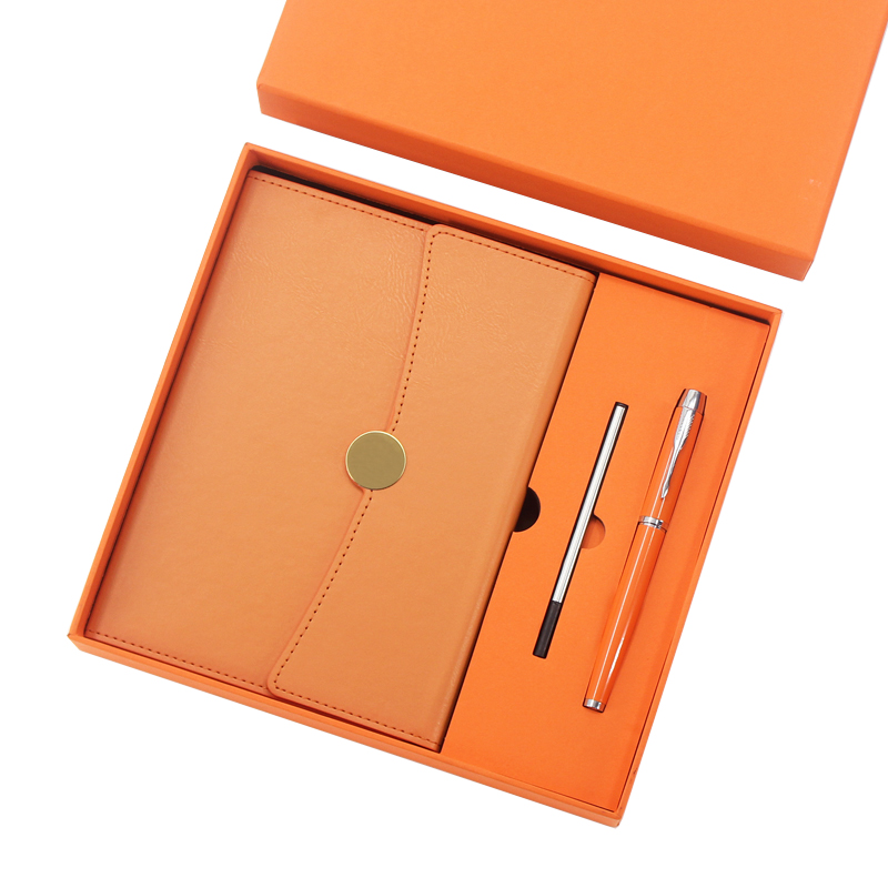A5 Round Ring Notebook and Metal Pen Business Gift Set T8-03