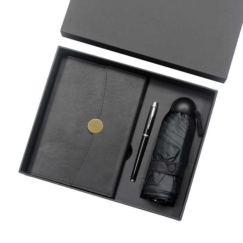 Customizable A5 Ring Notebook Set with Metal Pen and Portable Umbrella T9-02 - Image 2