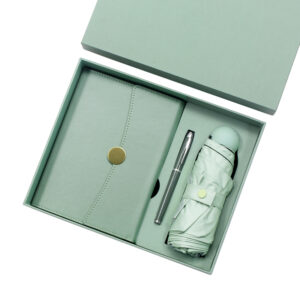 Customizable A5 Ring Notebook Set with Metal Pen and Portable Umbrella T9-02