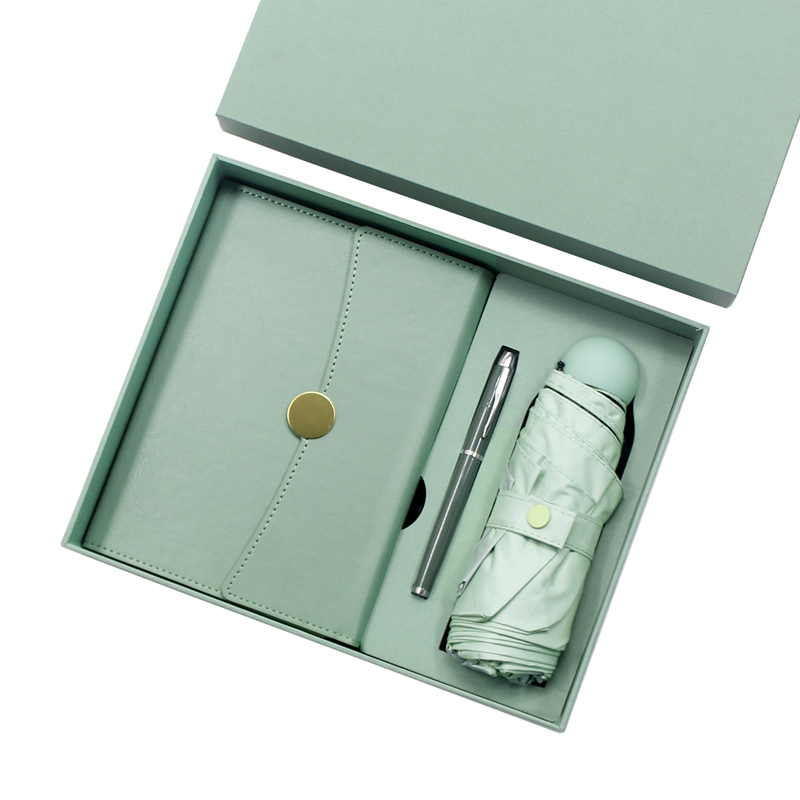 Customizable A5 Ring Notebook Set with Metal Pen and Portable Umbrella T9-02
