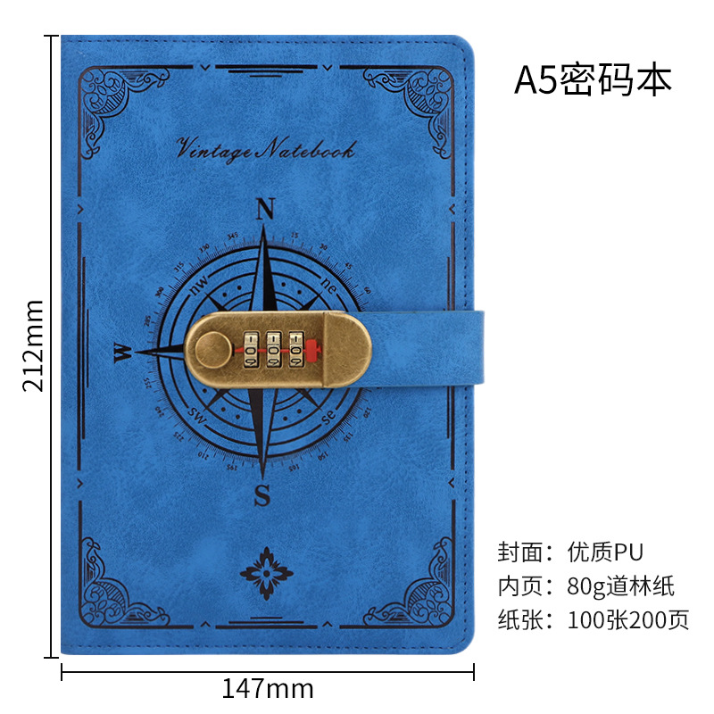 Business Office Stationery Manufacturer A5 Password Book Lockable Creative Notebook T1-21 - Image 2